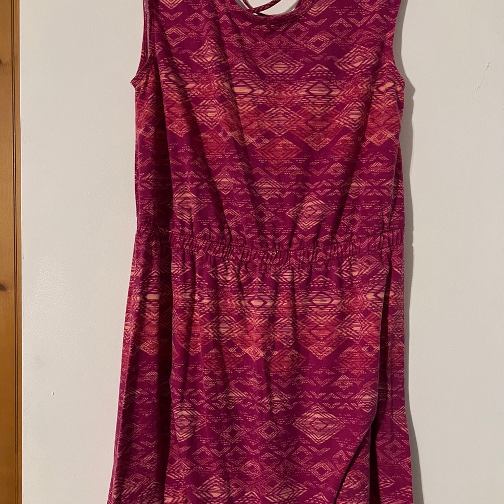 Pink Patterned Sleeveless Dress